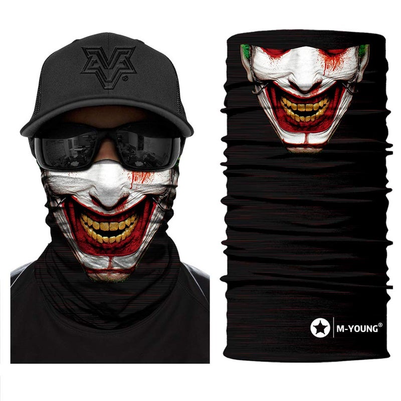 M-YOUNG Skull Face Mask Bandanas, Neck Gaiter, Headwear, Magic Scarf, Headband for dust sun wind - Image 1